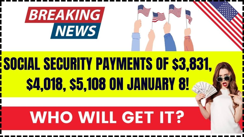 Social Security Payments of $3,831, $4,018, $5,108 on January 8!